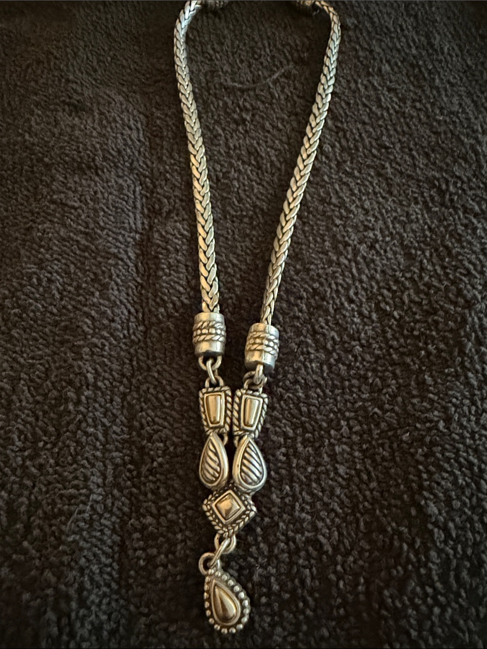 Brighton Silver-Tone Braided Pendant Necklace